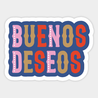 Buenos Deseos Christmas Saying Typography Illustration Sticker